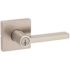 Kwikset Halifax Square Satin Nickel Keyed Entry Door Lever Featuring SmartKey Security