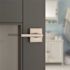 Kwikset Halifax Square Satin Nickel Privacy Bed/Bath Door Handle with Lock