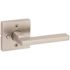 Kwikset Halifax Square Satin Nickel Privacy Bed/Bath Door Handle with Lock