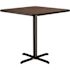 36 in. Square CT Series Mahogany MDF Laminate Top and Metal X-Base, Composite Wood Cafe Table (Seats 4)