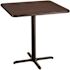 36 in. Square CT Series Mahogany MDF Laminate Top and Metal X-Base, Composite Wood Cafe Table (Seats 4)