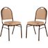 National Public Seating French Beige Seat Mocha Frame Vinyl Upholstered Stack Chair (2-Pack)