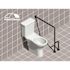 30 in. x 33 in. Floor to Wall Antimicrobial Grab Bar with Reversible Outrigger in White