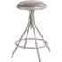 National Public Seating 24 -30 in. Height Adjustable Grey Backless Heavy Duty Metal Vinyl Padded Swivel Stool