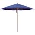 11 ft. Woodgrain Aluminum Commercial Market Patio Umbrella Fiberglass Ribs and Pulley Lift in Pacific Blue Sunbrella
