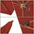 11 ft. Woodgrain Aluminum Commercial Market Patio Umbrella Fiberglass Ribs and Pulley Lift in Jockey Red Sunbrella