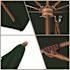 11 ft. Woodgrain Aluminum Commercial Market Patio Umbrella Fiberglass Ribs and Pulley Lift in Forest Green Sunbrella