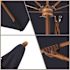 11 ft. Woodgrain Aluminum Commercial Market Patio Umbrella Fiberglass Ribs and Pulley Lift in Navy Sunbrella