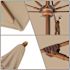 11 ft. Woodgrain Aluminum Commercial Market Patio Umbrella Fiberglass Ribs and Pulley Lift in Antique Beige Sunbrella