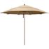 11 ft. Woodgrain Aluminum Commercial Market Patio Umbrella Fiberglass Ribs and Pulley Lift in Antique Beige Sunbrella