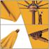 11 ft. Woodgrain Aluminum Commercial Market Patio Umbrella Fiberglass Ribs and Pulley Lift in Sunflower Yellow Sunbrella