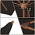 11 ft. Woodgrain Aluminum Commercial Market Patio Umbrella Fiberglass Ribs and Pulley Lift in Black Sunbrella