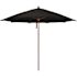 11 ft. Woodgrain Aluminum Commercial Market Patio Umbrella Fiberglass Ribs and Pulley Lift in Black Sunbrella