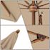 9 ft. Woodgrain Aluminum Commercial Market Patio Umbrella Fiberglass Ribs and Pulley Lift in Antique Beige Sunbrella