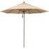 9 ft. Woodgrain Aluminum Commercial Market Patio Umbrella Fiberglass Ribs and Pulley Lift in Antique Beige Sunbrella