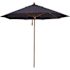 9 ft. Woodgrain Aluminum Commercial Market Patio Umbrella Fiberglass Ribs and Pulley Lift in Navy Sunbrella