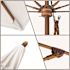 9 ft. Woodgrain Aluminum Commercial Market Patio Umbrella Fiberglass Ribs and Pulley Lift in Natural Sunbrella