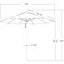 9 ft. Woodgrain Aluminum Commercial Market Patio Umbrella Fiberglass Ribs and Pulley Lift in Tuscan Sunbrella