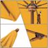 9 ft. Woodgrain Aluminum Commercial Market Patio Umbrella Fiberglass Ribs and Pulley Lift in Sunflower Yellow Sunbrella