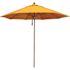 9 ft. Woodgrain Aluminum Commercial Market Patio Umbrella Fiberglass Ribs and Pulley Lift in Sunflower Yellow Sunbrella