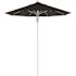 7.5 ft. Silver Aluminum Commercial Market Patio Umbrella Fiberglass Ribs and Pulley Lift in Black Sunbrella