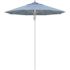 7.5 ft. Silver Aluminum Commercial Market Patio Umbrella Fiberglass Ribs and Pulley Lift in Air Blue Sunbrella