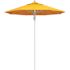 7.5 ft. Silver Aluminum Commercial Market Patio Umbrella Fiberglass Ribs and Pulley Lift in Sunflower Yellow Sunbrella