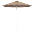 7.5 ft. Silver Aluminum Commercial Market Patio Umbrella Fiberglass Ribs and Pulley Lift in Taupe Sunbrella