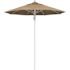 7.5 ft. Silver Aluminum Commercial Market Patio Umbrella Fiberglass Ribs and Pulley Lift in Heather Beige Sunbrella