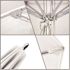 7.5 ft. Silver Aluminum Commercial Market Patio Umbrella Fiberglass Ribs and Pulley Lift in Heather Teak Sunbrella