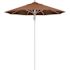 7.5 ft. Silver Aluminum Commercial Market Patio Umbrella Fiberglass Ribs and Pulley Lift in Heather Teak Sunbrella