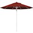 California Umbrella 9 ft. Silver Aluminum Commercial Fiberglass Ribs Market Patio Umbrella and Pulley Lift in Red Sunbrella
