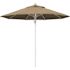 9 ft. Silver Aluminum Commercial Fiberglass Ribs Market Patio Umbrella and Pulley Lift in Heather Beige Sunbrella