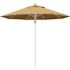 California Umbrella 9 ft. Silver Aluminum Commercial Fiberglass Ribs Market Patio Umbrella and Pulley Lift in Wheat Sunbrella