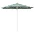11 ft. Silver Aluminum Commercial Fiberglass Ribs Market Patio Umbrella and Pulley Lift in Seville Seaside Sunbrella