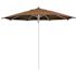 California Umbrella 11 ft. Silver Aluminum Commercial Fiberglass Ribs Market Patio Umbrella and Pulley Lift in Teak Sunbrella