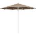11 ft. Silver Aluminum Commercial Market Patio Umbrella Fiberglass Ribs and Pulley lift in Taupe Sunbrella