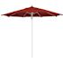 California Umbrella 11 ft. Silver Aluminum Commercial Market Patio Umbrella Fiberglass Ribs and Pulley lift in Red Sunbrella