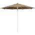 11 ft. Silver Aluminum Commercial Market Patio Umbrella Fiberglass Ribs and Pulley lift in Linen Sesame Sunbrella
