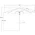 11 ft. Silver Aluminum Commercial Market Patio Umbrella Fiberglass Ribs and Pulley lift in Cocoa Sunbrella