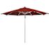 California Umbrella 11 ft. Silver Aluminum Commercial Market Patio Umbrella with Pulley Lift in Red Sunbrella