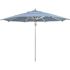 California Umbrella 11 ft. Silver Aluminum Commercial Market Patio Umbrella with Pulley Lift in Air Blue Sunbrella