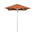 California Umbrella 6 ft. Silver Aluminum Commercial Market Patio Umbrella with Pulley Lift in Tuscan Sunbrella