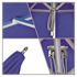 California Umbrella 6 ft. Silver Aluminum Commercial Market Patio Umbrella with Pulley Lift in Pacific Blue Sunbrella