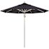 California Umbrella 9 ft. Silver Aluminum Commercial Market Patio Umbrella with Pulley Lift in Navy Sunbrella