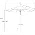 California Umbrella 9 ft. Silver Aluminum Commercial Market Patio Umbrella with Pulley Lift in Bay Brown Sunbrella