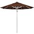 California Umbrella 9 ft. Silver Aluminum Commercial Market Patio Umbrella with Pulley Lift in Bay Brown Sunbrella