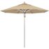 California Umbrella 9 ft. Silver Aluminum Commercial Market Patio Umbrella with Pulley Lift in Antique Beige Sunbrella