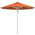 California Umbrella 9 ft. Silver Aluminum Commercial Market Patio Umbrella with Pulley Lift in Tuscan Sunbrella