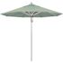 California Umbrella 9 ft. Silver Aluminum Commercial Market Patio Umbrella with Pulley Lift in Spa Sunbrella